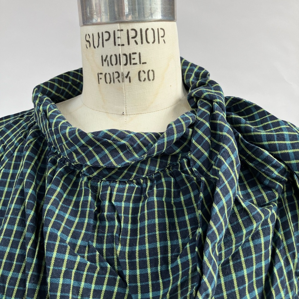 TOAST UK check tie blouse